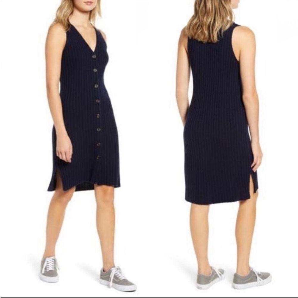 Madewell Button-Front Tank Sweater Dress- Size S